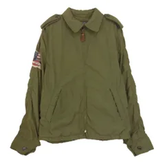RALPH LAUREN ラルフローレン 国内正規品 星条旗 コットンナイロン 加工 ジップアップ ミリタリー ジャケット カーキ系 M【中古】のサムネイル