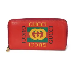 GUCCI グッチ ジップアラウンドウォレット ウェブ シェリー レッド イエロー グリーン ブラック ラウンドファスナー 札入れ カードケース コインケース ロングジップウォレット ヴィンテージ ロゴ プリント 長財布 496317 0GDAT 6461