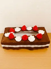 フェルトチョコレートケーキ型ティッシュケースカバー