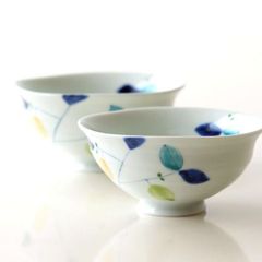 新品 伝作窯 有田焼 飯碗 桔梗 ひまわり 2客セット - メルカリ
