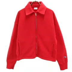 Champion チャンピオン リバースウィーブ スウェット ブルゾン M レッド ジャケット 裏起毛 レディース 古着