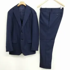 リングヂャケット RING JACKET グレンチェック シングル 段返り 3B スーツ セットアップ ジャケット スラックス 美品 52 ネイビー