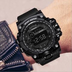 16★T0358【メルカリ便発送！送料込】海外 HONHX 腕時計デジタル 多機能 LED ブラック