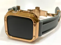 ローズグレー＠カスタム セット アップルウォッチバンド ラバーベルト Apple Watch カバー ケース メンズ レディース 38mm 40mm 41mm 42mm 44mm 45mm46mm49mm ウルトラ　ultra