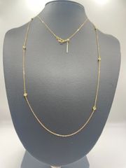 美品 K18 18金 ダイヤ0.06ct付き 重量2.4g ロングネックレス アクセサリー 質屋出品