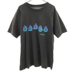 80s USA製 オールド 半袖 nantucket Tシャツ ブラック系 シングルステッチ メンズ 古着