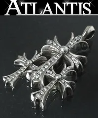 CHROME HEARTS 銀座店 クロムハーツ SALE 新品 トリプルCHクロス ペンダント スモール パヴェダイヤ シルバー SV925 96533