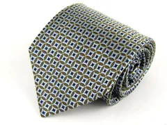 バナナリパブリック ブランドネクタイ 総柄 幾何学模様 シルク メンズ ブルー Banana Republic 【中古】