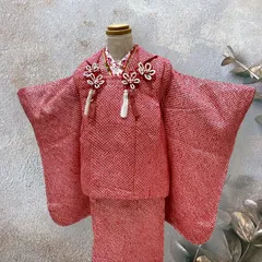 3歳の七五三 被布セット　正絹　絹【250918】ひった 絞り　新品