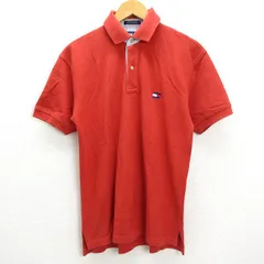 ◆ トミーヒルフィガー/TOMMY HILFIGERM 鹿の子 半袖 ポロシャツ　赤【メンズM】MENS/85【中古】