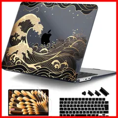MacBook Air Batianda 15インチケースM2チップ新型2023、保護プラスチックハードケース+キーボードカバー+スクリーンプロテクタ、専用モデルA2941、きんそく波