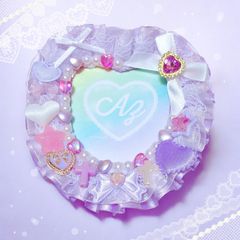 ハート型トレカケースデコ໒꒱· ﾟ B8 パープル♡グミキャンディ〔No.42〕