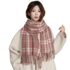 【数量限定】ひざ掛け おしゃれ レディースマフラー 厚手 ブランケット 無地 チェック柄 柔らかい かわいい 【高級な雰囲気・柔肌ふんわり・暖かい防風】 秋冬 大判ストール 学生 レディース ギフト マフラー クリスマスプレゼント [Allanve]
