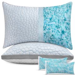 【新着商品】MetersGod 枕 冷感・通気２サイドin1枕カバー（2個セット）高反発スポンジ枕 高さ調整 補充パック付き 肩こり/いびき解消 寝違え防止 安眠・快眠まくら カバー洗濯可 肌触り良い 寝心地良い 柔らかい オールシーズン（51*76）