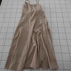 ◇ ⊂ ナチュラルクチュール バックリボン ロング キャミソール ワンピース サイズM ベージュ系 レディース E  【1509300004651】