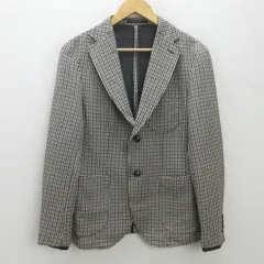 H■ザラ/ZARA 千鳥格子柄 スウェットテーラードジャケット【38】茶系/MENS■78【中古】