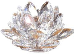 [KKD] クリスタル ガラス 置物 カラフル 蓮の花 インテリア 花 ハス 風水 開運 サンキャッチャー (10cm クリア)