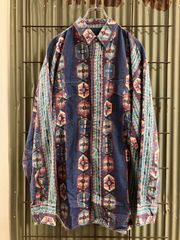 Old Cotton Western Shirt ウエスタンシャツ　長袖シャツ　柄シャツ