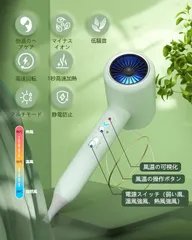 【新品】Tplook ドライヤー 超軽量 大風量 冷暖房変化ランプ 速乾 1500W 高濃度マイナスイオン 恒温ヘアケア 3段階風量調節 小型 ノズル付き 家庭用/ヘアサロン/旅行用 ヘアドライヤー PSE認証済み 日本語取扱説明書 アロマテラピー #idai