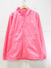 UNDER ARMOUR アンダーアーマー ナイロンジャケット フード付き 長袖 ロゴ ピンク系 LGサイズ