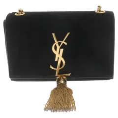 SAINT LAURENT PARIS (サンローランパリ) クラシックケイト スモール スウェード タッセル ショルダーバッグ ブラック/ゴールド 354120のサムネイル