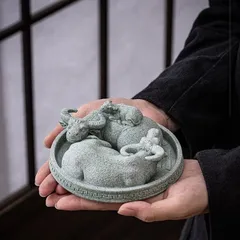 牛 うし 置物 オブジェ ブルー 干支 干支飾り 青砂石 オーナメント 開運 運気アップ インテリア 玄関 オフィス 寝室 風水 開運 健康運 出世運 家庭運 家内安全 縁起物