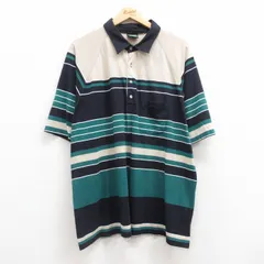 XL/古着 ジャンセン 半袖 ポロ シャツ メンズ 大きいサイズ ラグラン 緑他 グリーン 25jul09 中古 トップスのサムネイル