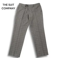 【新品 未使用】 THE SUIT COMPANY スーツカンパニー テーパード チェック スラックス パンツ Sz.88cm メンズ グレー