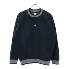 未使用 アディダス ロゴ刺繍 長袖 ニット M ブラック×グレー adidas プルオーバー タグ付き セーター レディースのサムネイル