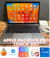 ［最上位/良品］Apple MacBook Pro 13inch 2017/Core i7 3.5GHz/16GB/SSD1TB/Windows11/Office 2021/281
