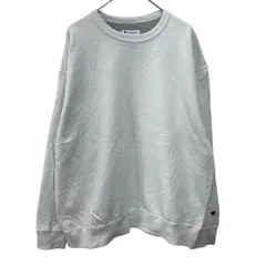 Champion 無地 スウェット トレーナー 2XL ホワイト チャンピオン 裏起毛 ワンポイントロゴ刺繍 袖ワッペン 古着卸 アメリカ仕入 a709-5281