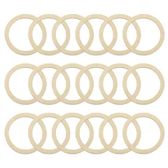uxcell 50個セット 50mm（2インチ）の天然木リング 未塗装の木製サークルオーナメント リースフレームリング ホームデコレーション DIYクラフト用