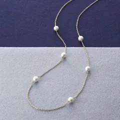 コットンパールゴールドチェーンロングネックレス K20316730