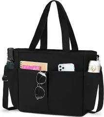 【在庫処分】[NUBILY] トートバッグ キャンバス ショルダーバッグ レディース メンズ 大容量 無地 キャンパストート 帆布バッグ 斜めかけバッグ 通勤 通学 ブラック ホワイト