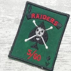 DSP14 スカル SPADE スペード ドクロ ベトナム 戦争 ワッペン トランプ RAIDERS パッチ 刺繍 おしゃれ アメカジ 軍物 緑