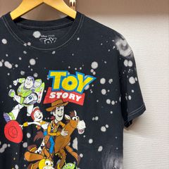 古着 M Tシャツ TOY STORY トイ・ストーリー ウッディ バズライトイヤー ジェシー エイリアン クルーネック タイダイ染め 黒