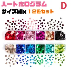 オーロラ　ハート　ホログラム 12色セット　Ｄ　　ネイルパーツ