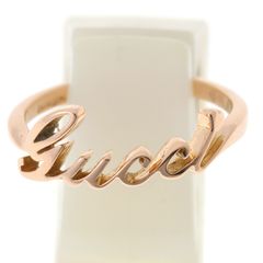 グッチ / GUCCI　GUCCI ロゴ シグネチャー リング　K18PG　# 9 【中古】 商品番号 B-158320