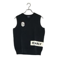 中古 レディース パーリーゲイツ PEARLY GATES ベスト 1(M) 紺 ネイビー Vネック ニット