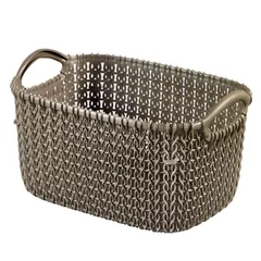 【人気商品】Knit(ニット) スクエアバスケット CURVER(カーバー) 3L ブラウン | かご トレー 書類ケース 小物収納 リサイクルプラスチック製 北欧 お手入れ簡単 CV-008