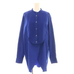 6 ROKU BEAUTY&YOUTH B&Y ロク ビューティーアンドユース 長袖ブラウス シャツ バンドカラー 36 青 ブルー /AT ■OS