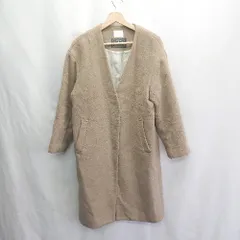 ◇ ⊆ LOWRYS FARM ローリーズファーム 長袖 ノーカラーコート サイズF モカ レディース E  【1502180072468】