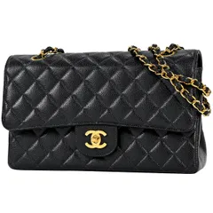 シャネル CHANEL マトラッセ Wフラップ チェーン ショルダーバッグ ココマーク ショルダーバッグ キャビアスキン ブラック A01112 レディース 【中古】
