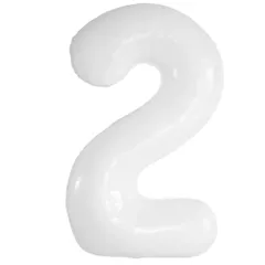【特価】カーニバル 飾り付け記念日パーティー装飾白2 誕生日 数字バルーン2白 男女兼用 ヘリウム風船 40インチ バルーンアルミ2 約100cm 大きい Vthoviwa