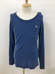 バーバリーブラックレーベル BURBERRY BLACK LABEL 長袖Tシャツ 2 コットン100% ブルー系 ホースマーク刺繍 2503WR058