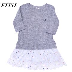 FITH フィス ドットチュールチュニック ワンピース 子供服 100 WHT