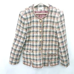 ◇ ⊇ CHAMADE チェック 長袖 ジャケット サイズ9AR ブラウン系 レディース E  【1409100014693】