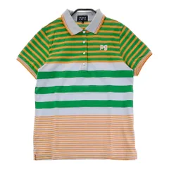 サイズ：2 PEARLY GATES パーリーゲイツ  半袖ポロシャツ ボーダー柄 グリーン系 [240101263779]# ゴルフウェア レディース ストスト