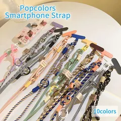 ショルダーストラップ 太め 編み込み スマホ ストラップ 1点セット 肩掛け 斜めがけ 可愛い ポップ ストラップ パラコード カラフル ソロモン編み スマホショルダーストラップ ポップカラーで可愛い 紐