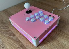 DP-3SE/ボタンも光る！LED搭載/レバーモデル　グリーン×ピンク(LED) DP-3SE/ボタンも光る！LED搭載/ジョイスティックアケコンモデル